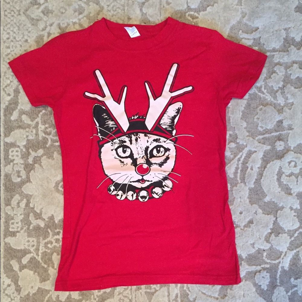 Christmas cat tee